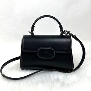 Coach Eliza Mini Top Handle Bag Crossbody In Black Leather CW182